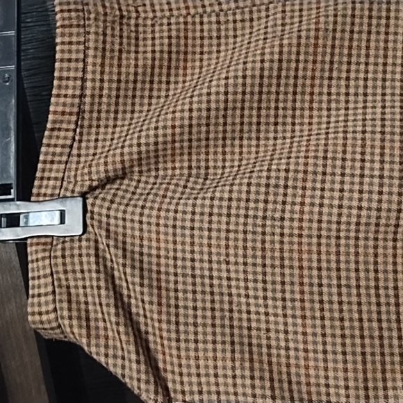 David Warren Skirt Stretch Waistband Open Front Slit Zipper Browns Lined Size 14 - Picture 5 of 9